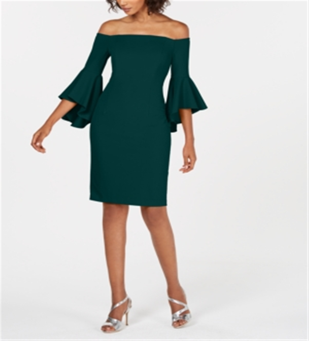 Vestido tubinho liso Calvin Klein feminino, verde, tamanho 12