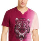 INC International Concepts Camiseta Masculina Magenta Graphic Ombre Gola Dividida Roxa Tamanho X-G