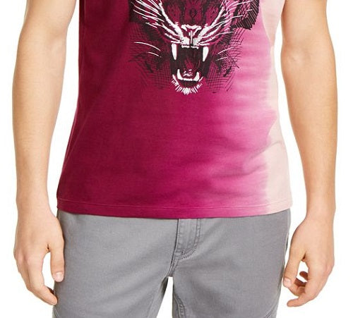 INC International Concepts Camiseta Masculina Magenta Graphic Ombre Gola Dividida Roxa Tamanho X-G