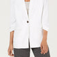Blazer feminino Alfani com bolsos, branco, tamanho grande