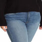 Suéter feminino Planet Gold Trendy Plus Rainbow preto tamanho 1X