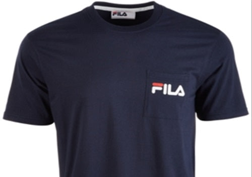 Camiseta Fila Curtis Logo Pocket Masculina Azul Tamanho Médio