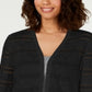 Cardigan listrado Pointelle feminino Charter Club, preto, tamanho X-S