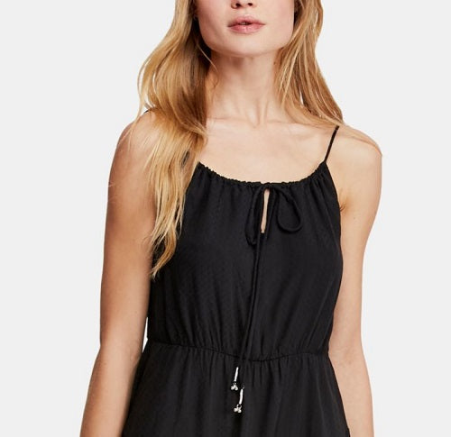 Vestido de festa curto trapézio com alças finas e decote redondo, preto, tamanho médio, da Free People Women