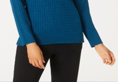 Karen Scott Suéter Feminino de Algodão com Gola Canoa Azul Tamanho P