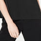 Blusa feminina Alfani com decote careca e capuz, preta, tamanho pequeno G