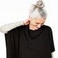 Poncho feminino de cashmere com gola alta Charter Club, preto, tamanho P/M