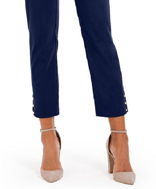 Calça feminina reta NY Collection, azul, tamanho pequeno GG