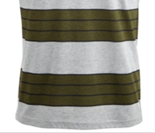 Camiseta listrada masculina American Rag Heather, cinza, tamanho grande