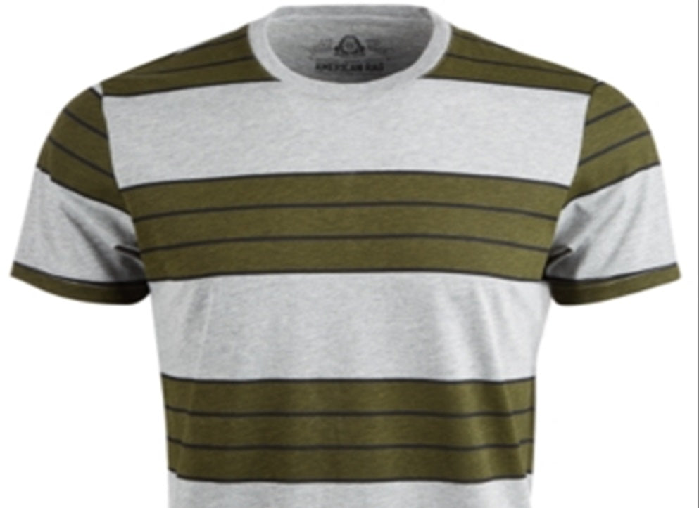 Camiseta listrada masculina American Rag Heather, cinza, tamanho médio