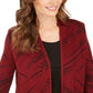 Cardigan estampado feminino JM Collection, vermelho, tamanho pequeno, médio
