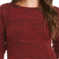Suéter feminino de gola redonda mesclado estilo &amp; co, vermelho, tamanho extrapequeno