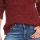 Suéter feminino de gola redonda mesclado estilo &amp; co, vermelho, tamanho extrapequeno