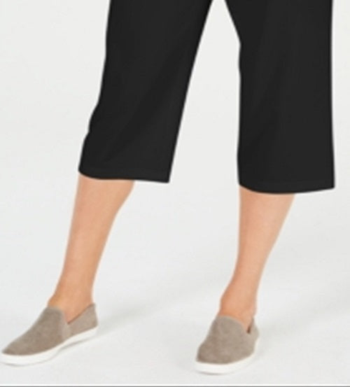 Calça Capri Feminina Karen Scott com Cordão, Preta, Tamanho Pequeno P