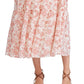 Saia plissada com corte floral e comprimento médio Ralph Lauren, tamanho 6, rosa