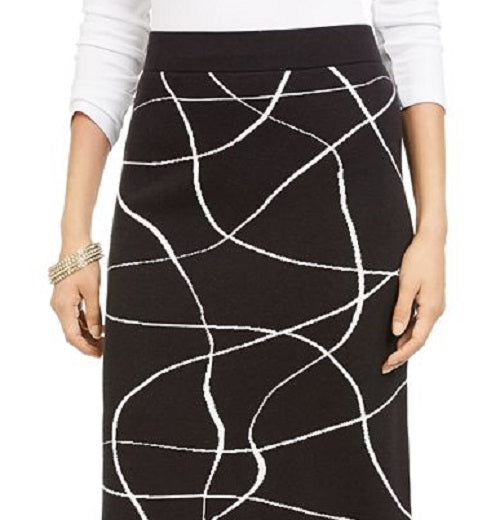 Saia suéter estampada feminina Alfani preta tamanho pequeno