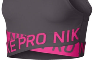 Camiseta regata curta Nike Pro feminina cinza, tamanho pequeno