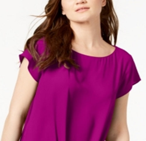 Blusa feminina com bainha drapeada INC International Concepts, rosa, tamanho extragrande