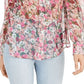 Blusa feminina transparente floral manga comprida rosa tamanho extrapequeno da INC International Concepts