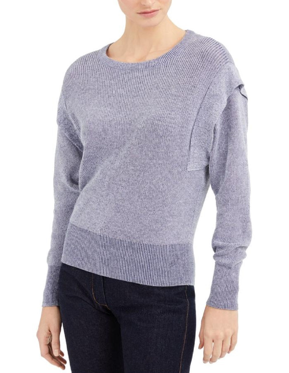 Suéter feminino com estampa texturizada e gola joia, manga comprida, tamanho XX-G, da INC International Concepts