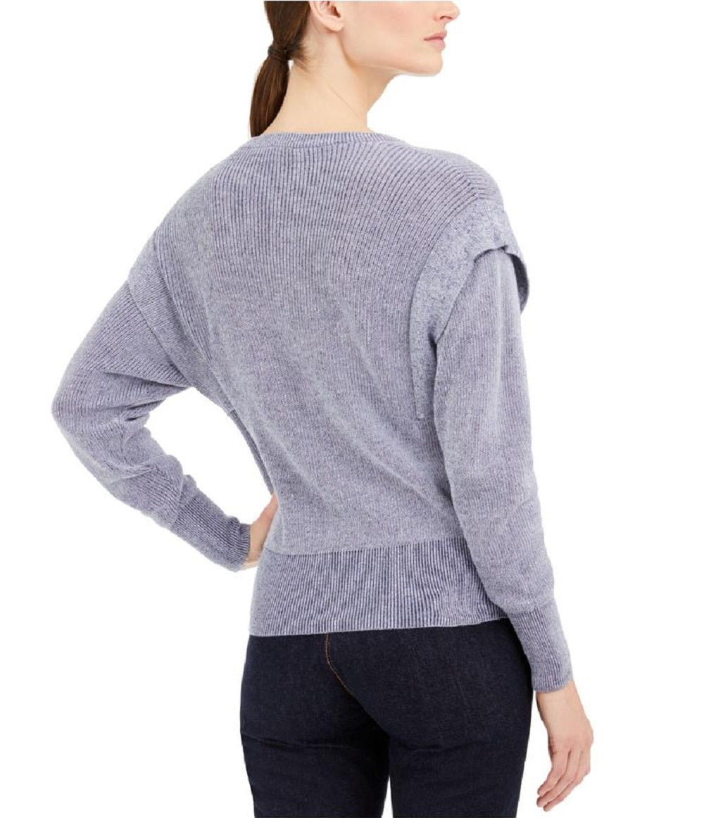Suéter feminino com estampa texturizada e gola joia, manga comprida, tamanho XX-G, da INC International Concepts