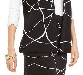 Colete suéter estampado feminino Alfani preto tamanho médio