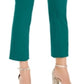 Calça feminina reta com zíper no tornozelo da INC International Concepts para usar no trabalho, verde, tamanho 6