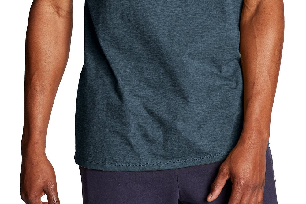 Camiseta Champion Masculina Gola Redonda Logotipo Bordado Azul Tamanho P