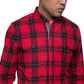 Camisa xadrez de algodão Buffalo masculina Sean John com botões, vermelha, tamanho extragrande