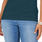 Regata feminina de algodão estilo &amp; co, verde, tamanho extragrande