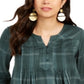 Blusa xadrez feminina estilo &amp; co, gola dividida, verde, tamanho extrapequeno