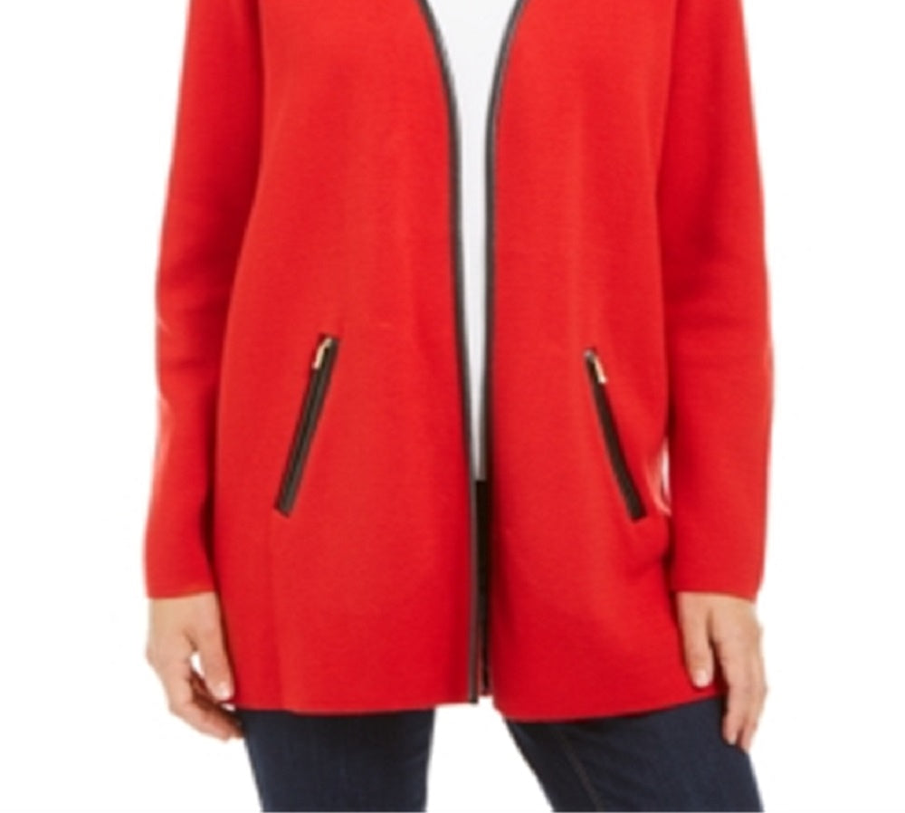 Sobretudo feminino Charter Club, vermelho, tamanho pequeno, extragrande