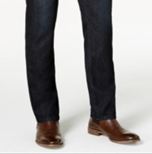 Calça jeans masculina stretch de perna reta, jeans slim Berlin da INC International Concepts, azul, tamanho 33x30