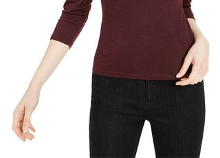 Blusa feminina Bar III com acabamento em malha e manga bufante, vermelha, tamanho X-S