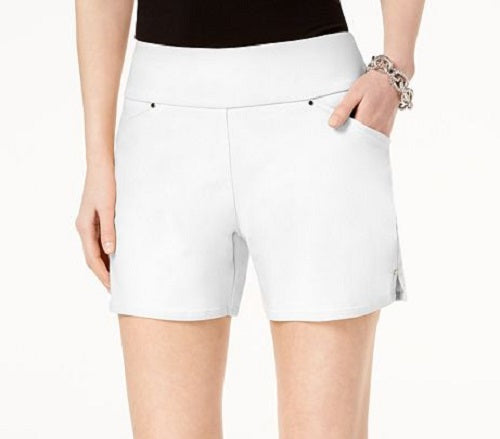 Shorts elásticos femininos INC International Concepts, branco, tamanho 2