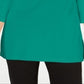 Karen Scott Blusa de malha feminina de algodão com decote canoa e manga 3/4, verde, tamanho GG