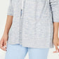 Camiseta feminina de manga comprida Charter Club, azul, tamanho XX-G