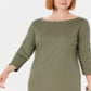 Vestido feminino Karen Scott com decote canoa e tachas, verde, tamanho pequeno, médio