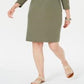 Vestido feminino Karen Scott com decote canoa e tachas, verde, tamanho pequeno, médio