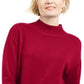 Karen Scott Suéter Feminino de Algodão com Detalhe de Costura e Gola Simulada Vermelho Tamanho X-G