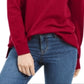 Karen Scott Suéter Feminino de Algodão com Detalhe de Costura e Gola Simulada Vermelho Tamanho X-G