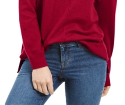 Karen Scott Suéter Feminino de Algodão com Detalhe de Costura e Gola Simulada Vermelho Tamanho X-G