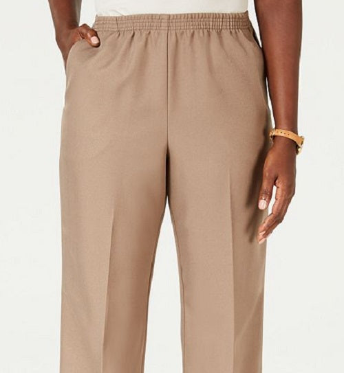 Calça feminina Karen Scott, marrom, tamanho pequeno