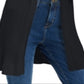 Cardigan feminino canelado aberto Maison Jules, preto, tamanho X-S