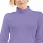 Karen Scott Blusa de gola alta feminina de algodão, roxa, tamanho pequeno, extragrande