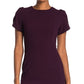Vestido de festa Calvin Klein feminino com manga pétala, decote joia e acima do joelho, roxo, tamanho 14