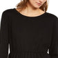 Top peplum de tule feminino INC International Concepts, preto, tamanho X-S