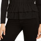 Top peplum de tule feminino INC International Concepts, preto, tamanho X-S