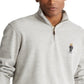 Polo Ralph Lauren Suéter Masculino Bear Quarter Zip Cinza Tamanho Grande