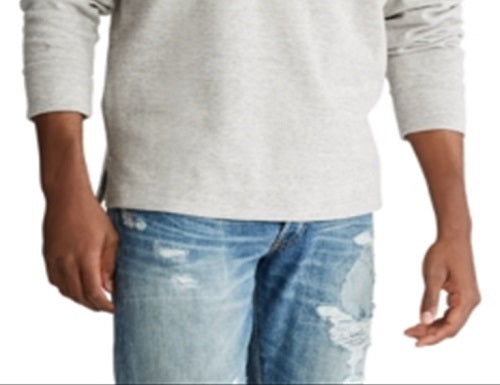 Polo Ralph Lauren Suéter Masculino Bear Quarter Zip Cinza Tamanho Grande